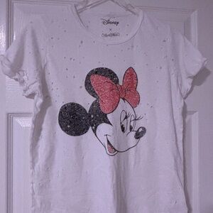 Lauren Moshi White Tee with Minnie Mouse Graphic